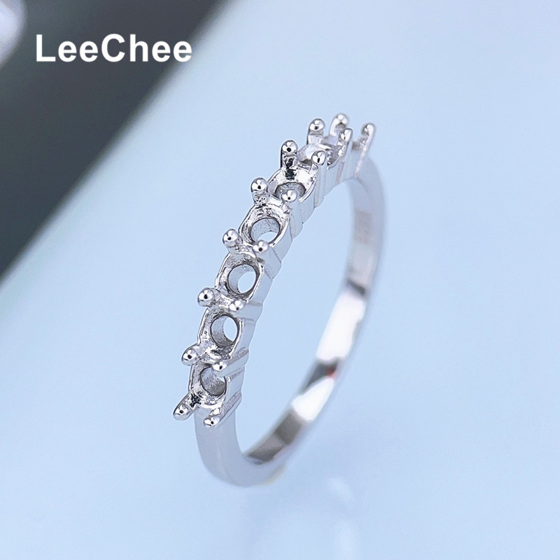Sterling Silver Ring - Paramètres de bague à bande fixe